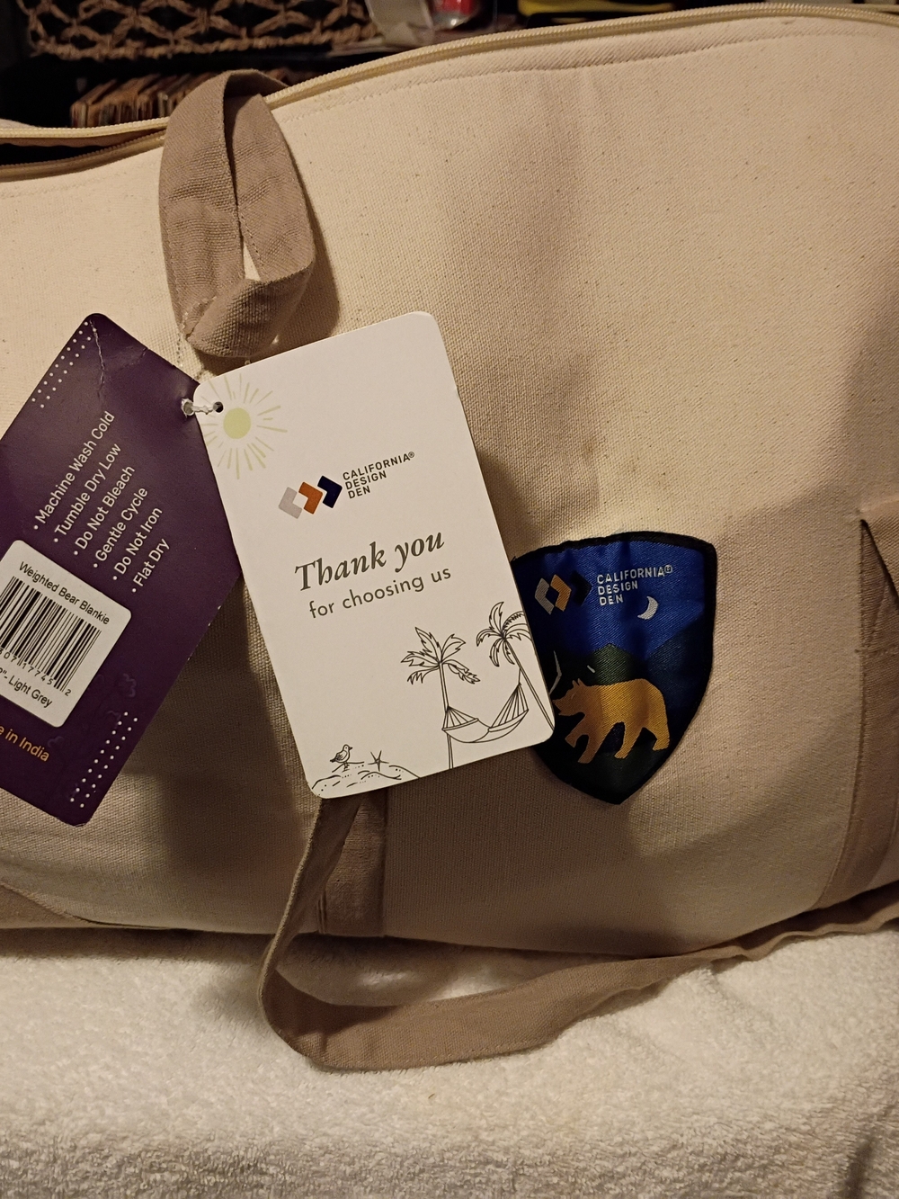 Beige Canvas Tote